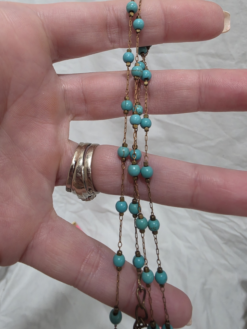 Turquoise Bead Layered Necklace - Women's Jewelry
